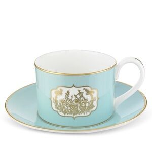 Fortnum & Mason’s St James Teacup and SaucerLuxury Teal and Gold Mug with Saucer